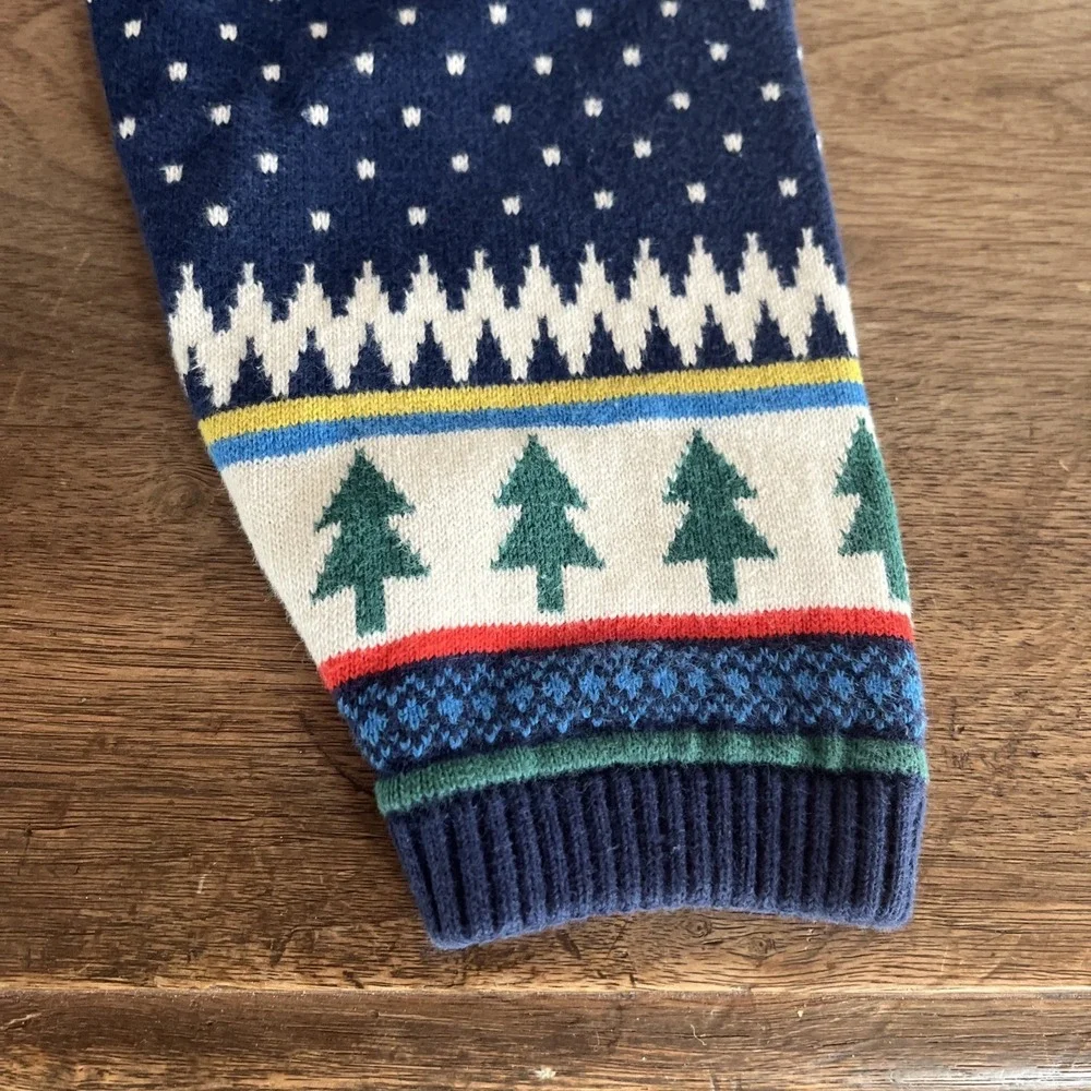 Hanna Andersson Toddler Size 3T Blue Green Christmas Santa Knit Unisex Pants